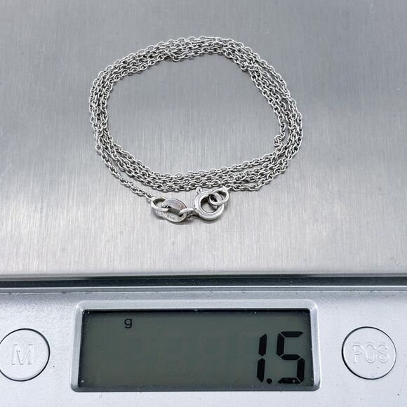 Vintage Quin Sterling Silver 925 1.0mm Cable Link Necklace 18" - Picture 3 of 3